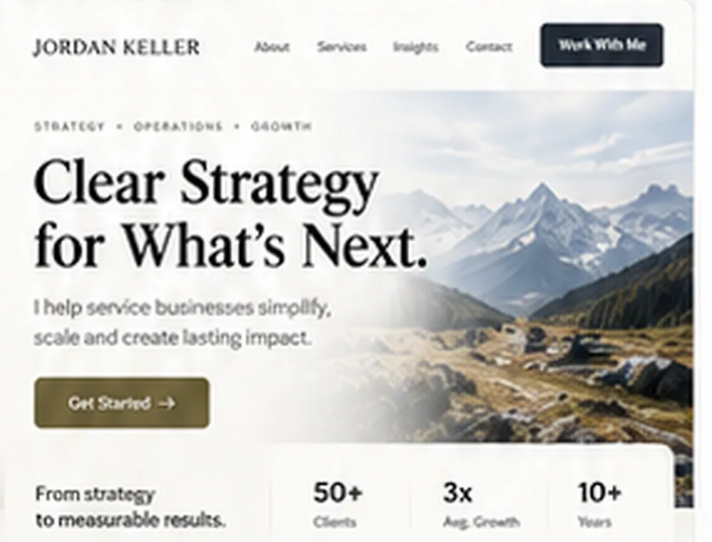 Jordan Keller concept homepage