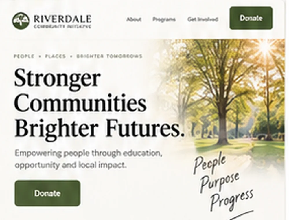 Riverdale Community concept homepage