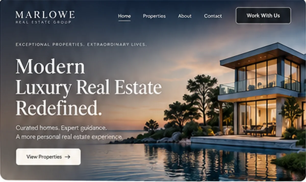 Marlowe Real Estate concept homepage